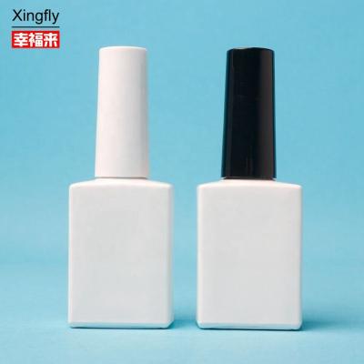 China 15 ml Botão de esmalte de unhas vazio Gel de esmalte com escova branca Botão de esmalte de unhas vazio à venda