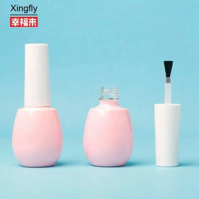 China 15ml Empty Nail Gel Polish Bottles Custom Cosmetic Glass Bottle With Brush for sale