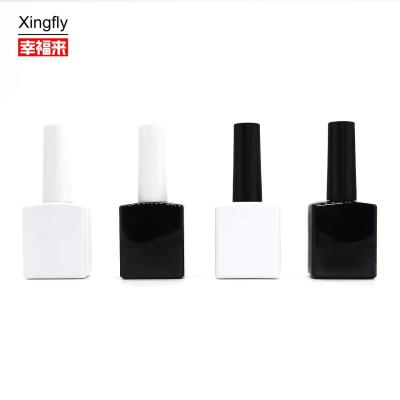 China Square Nail Polish Bottle Unique 13ml Empty UV Gel Polish Bottles With Cap And Brush for sale