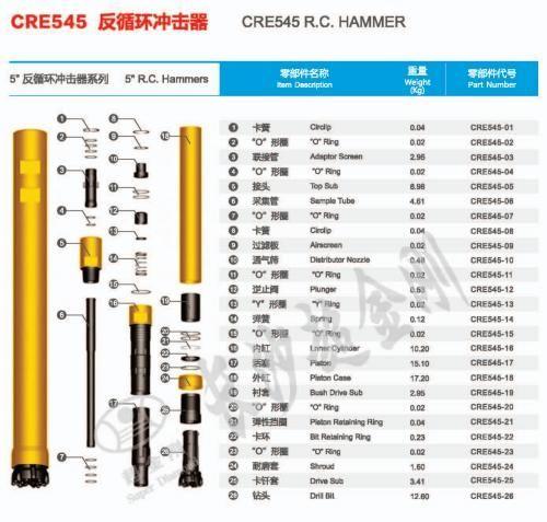 Earth Boring Tools-M40 Hammer Assy. New Model to Suit New Model Button Bit as La St Supplied-to Suit Coupler Design 3-1/2