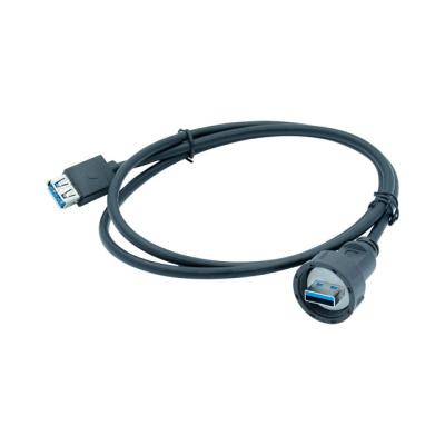 China USB 3.0 Panel Mount IP67 Waterproof USB Cable Connector For Advertising Light Box Cable for sale
