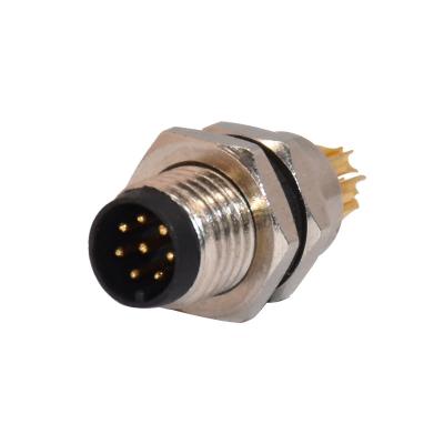 China M8 Male 8pins Waterproof Front Panel Mount Connector For Sensor Application for sale