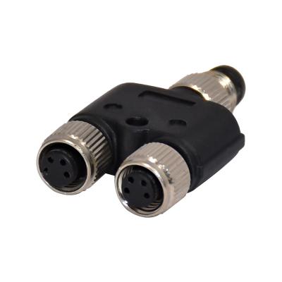 China Rigoal M8 4 Pin Circular Connector Female Y Splitter Connector for sale
