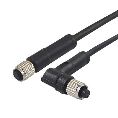 China M5 Automation Connector Female 4pins Straight Molded Cable To Right Angle Connector for sale