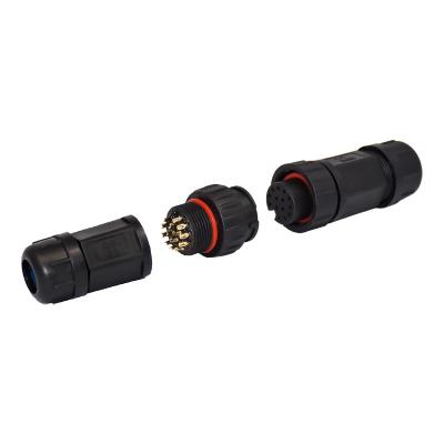 China M19 Waterproof Cable Connector 12 Pin Data Screw Locking Connector for sale