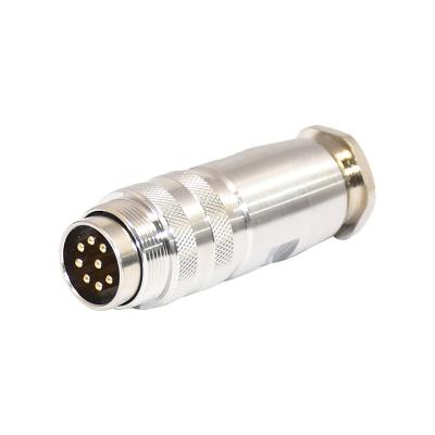 China PCB M16 Circular Connector 8 Pin Copper Metal Assembly Type Plug Car Airbag Connector for sale