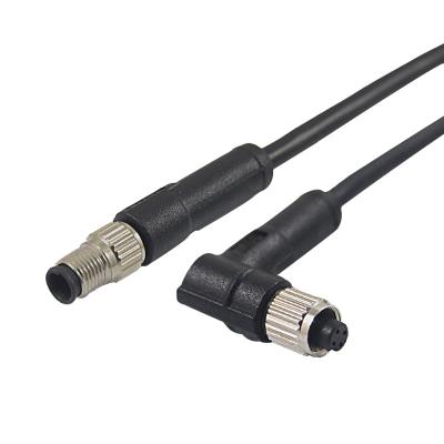 China 60V M5 90 Degree Cable Connector 3 4 Pin Male Female CuZn for sale