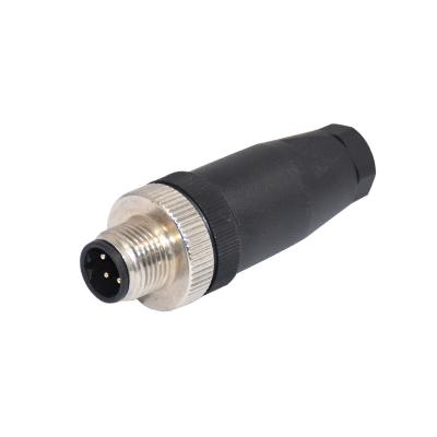 China M12 Straight AWG26 Plastic Waterproof Aviation Connector 4 PIN CuZn for sale