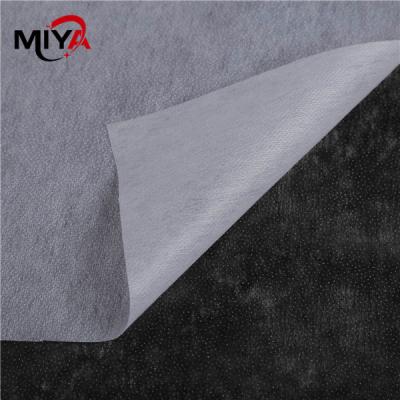 China Double Dot Middle 100gsm Nonwoven Interlining Fabric Thermal Bond for sale