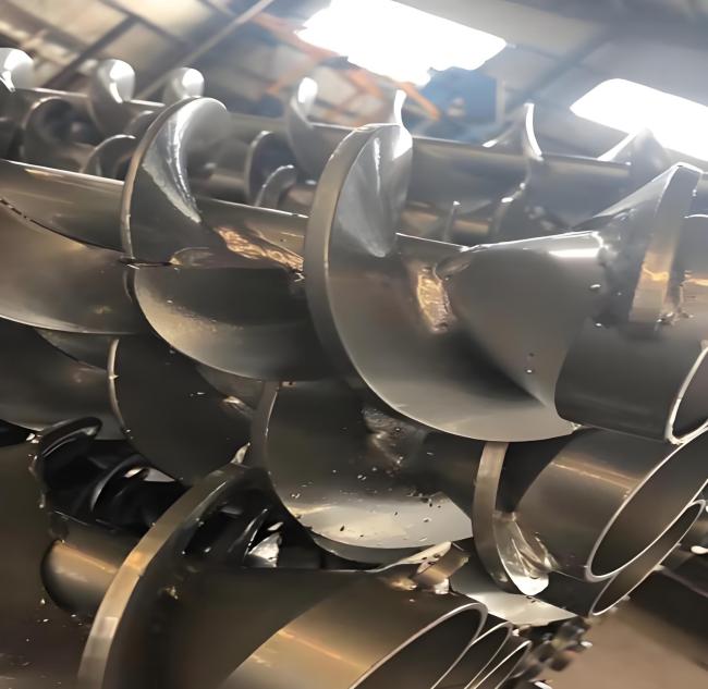 Custom spiral conveyor shaft dimensions and specifications