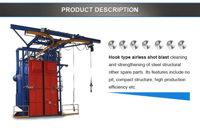 High quality suspension hook type suspension chain shot blasting machine