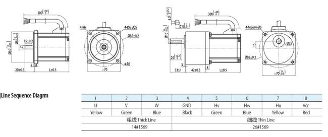 30w 70mm brushless dc gear motor