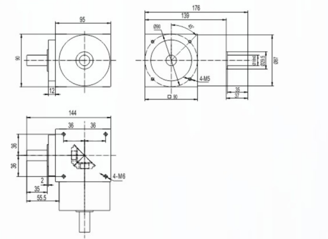 bevel gearbox drawings