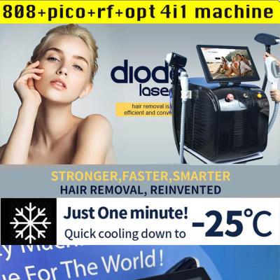 China 4 en 1 máquina 755 808 del retiro del pelo del laser del diodo rejuvenecimiento de 1064 pieles en venta