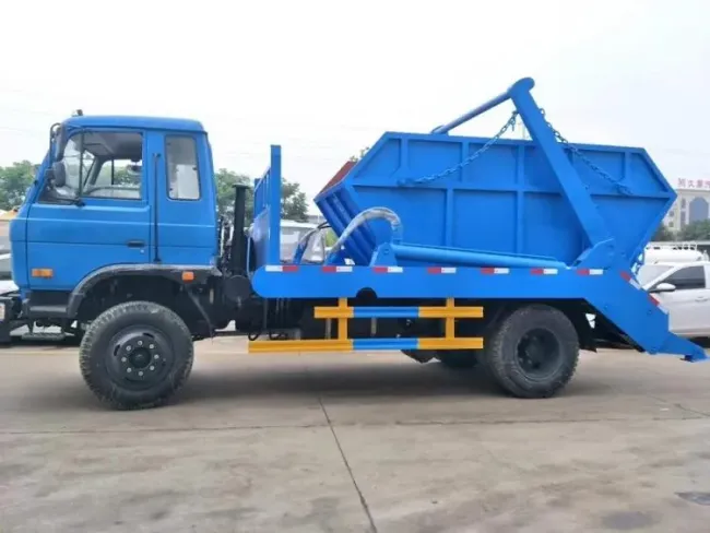Dongfeng 10 Cbm 6 Wheels Garbage Trucks Pit-Type Swing Arm Garbage Truck