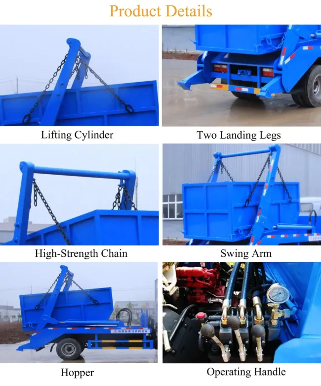 Dongfeng 6 Cubic Swing Arm Roll Garbage Truck 4X2 Refuse Collection Garbage Collection Vehicle