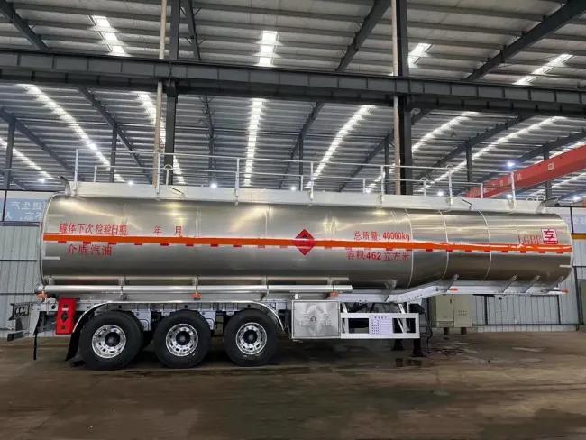 42000L 46000L Aluminum Alloy Tank Oil Fuel Truck Trailer Diesel Petrol Aviation Kerosene Transport Tanker Semi Trailer Oil Shipped Half Hanged