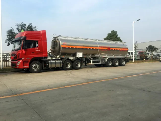 42000L 46000L Aluminum Alloy Tank Oil Fuel Truck Trailer Diesel Petrol Aviation Kerosene Transport Tanker Semi Trailer Oil Shipped Half Hanged