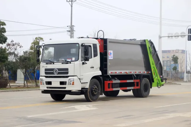 14m3/8tons/10tons Dongfeng Garbage Compactor Truck High Pressure Compressed Rubbish Collector