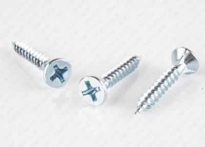 China Bule White Zinc Plated Bugle Head Self Tapping Screws 3 Nibs Fine Thread Hardened for sale