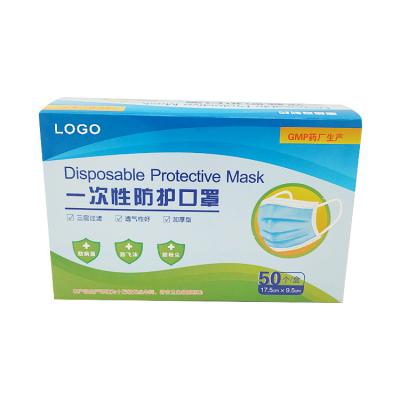 Chine Boîte jetable d'emballage de médecine masques non tissés de couches de 3 plis à vendre