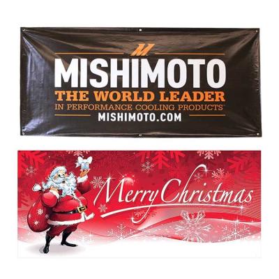 China Party Happy Birthday Flex Banner , Custom PVC Banner Mesh Christmas Advertising Trumps Flags for sale