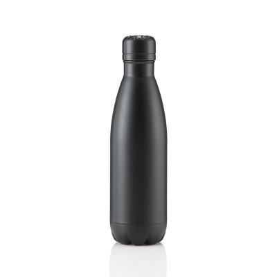 China Double Wall BPA Free Insulated 500ml Double Wall Black Coffee Bottle Stainless Steel Water Flask 17oz for sale