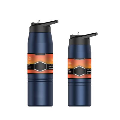 China Leak Proof Vacuum Insulated Stainless Steel Double Walled Sports Water Bottle 3 Lids Thermo Mug Metal Canteen Straw Lid for sale