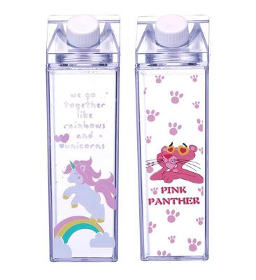 China 2020 Custom Rectangle Transparent Water Bottle, Plastic Milk Water Bottle, Milk Carton Water Bottle for sale