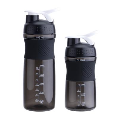 China Custom Logo Eco Friendly Plastic Shaker Water Bottle Sport Protein Drinking Bottle for sale