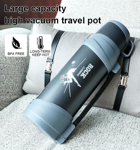 Quality 2000ML Vacuum Travel Pot Termos 2 Lt Large Capacity Stainless Steel Double Wall for sale