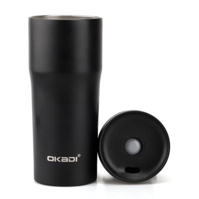 China 480ml New design and convenient Coffee Mug Double Wall Stainless Steel Vacuum Tumbler with Lid Car Mug for sale