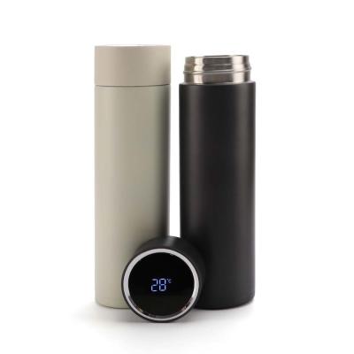 China 500ml Vacuum Insulated Stainless Steel Travel Mug Led Temperature Display Thermos Flask Smart Water Bottle for sale