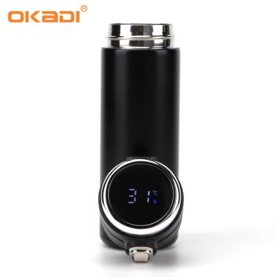 China 2021 Double Wall Stainless Steel Vacuum Insulated Led Temperature Display Smart Water Bottle Metal Thermos Flasks for sale