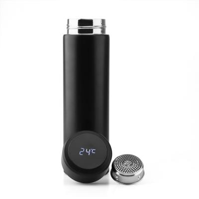 China 500ml Double Wall Stainless Steel Vacuum Insulated Led Temperature Display Thermos Flasks Smart Water Bottle for sale