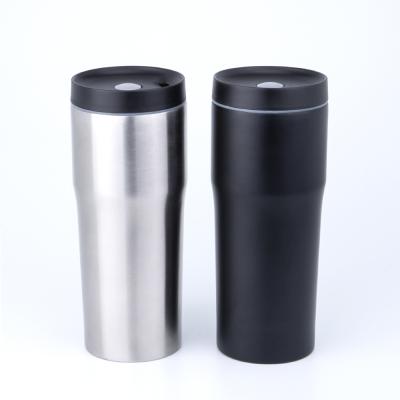 China Best Selling 16 Oz Personalized Black Stainless Steel Vacuum Insulated Drinking Skinny Tumbler Cups for sale