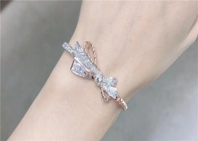 China Shinning 18K Gold Diamond Champagne Paris Binding Bracelet With Bow - Knot Design for sale
