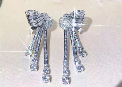China High End Personalized  18K White Gold Diamond Earrings For Women for sale