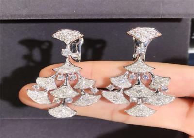 China Brincos ideais do ouro branco dos diamantes 4.2ct 206 18kt das divas de à venda