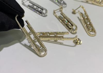 Chine boucles d'oreille L de bijoux de marque balançant le d fait sur commande de Messika 18kt Rose Gold Boucles de boucles d'oreille de diamant de l'or 18k blanc à vendre