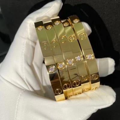 China Cartier Love Bracelet 4 diamantes en fábrica de la joyería del oro amarillo 18K en venta