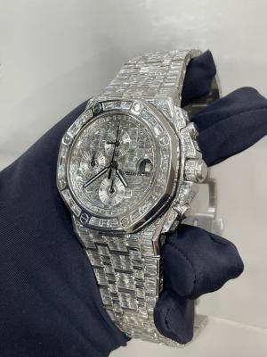 China Markengroßhandelsuhren Uhr Moissanite Diamond Iced Out Mechanical Man berühmte zu verkaufen