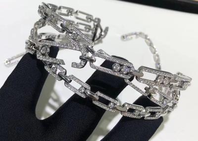 China Movimiento Pavé Diamond Necklace China Jewelry Supplier del bebé del oro blanco de Messika 18k en venta