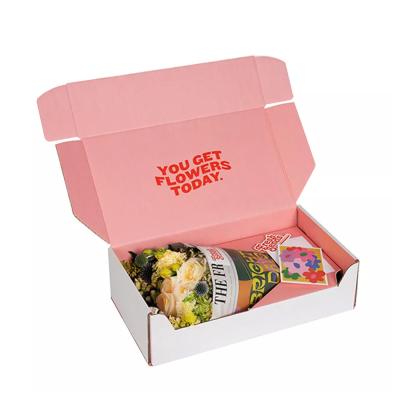 China Caja 2022 de regalo de envío de la caja de la flor del logotipo de la entrega de encargo de la impresión para la tienda de flor en venta