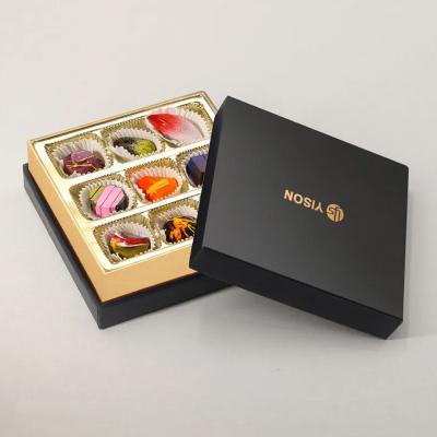 China Custom Macaron Chocolate Packaging Folding Box With Plastic Tray Small Chocolate Gift Box for sale