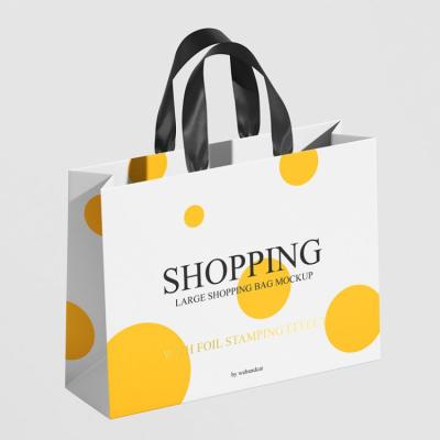 China Custom Private Logo Printed Black Large Personalized Luxury Shopping Tote Gift Premium Paper Bags With Handle for sale