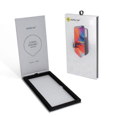 China Zusammengefasste Einzelhandels-Handybildschirmschutzfolie Papierverpackungskisten für Glasbildschirmschutz zu verkaufen