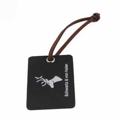 China Black Printed Custom Paper Card cardboard Garment Hang Tags With String for sale