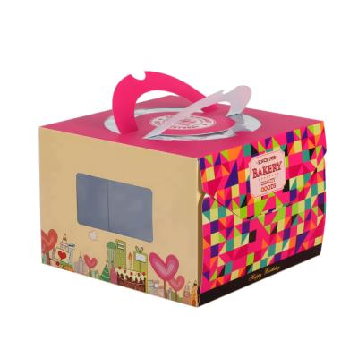 Китай Коробка изготовленного на заказ торта пекарни рождества дня рождения свадьбы бумаги печатания логотипа высокорослого широкого оптового упаковывая с окном продается