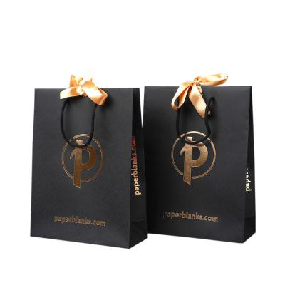 Chine Petit sac noir de luxe de impression fait sur commande de cadeau d'emballage de bijoux pour des bijoux à vendre